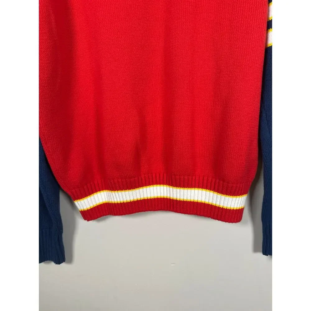Hustle Gang Sweater Mens Size Large Varsity Embroidered Crewneck